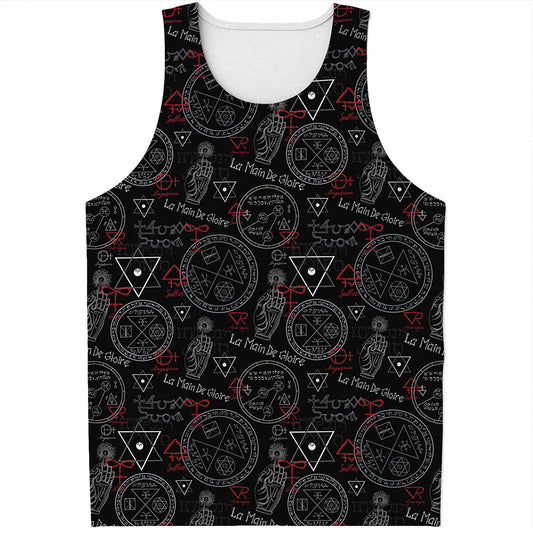 Hand Of Glory Black Magic Witch Print Men's Tank Top