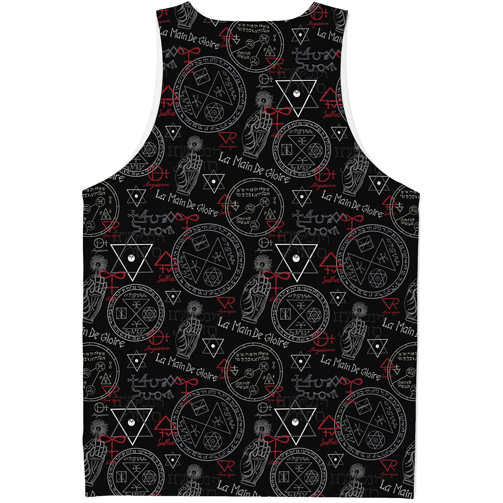 Hand Of Glory Black Magic Witch Print Men's Tank Top