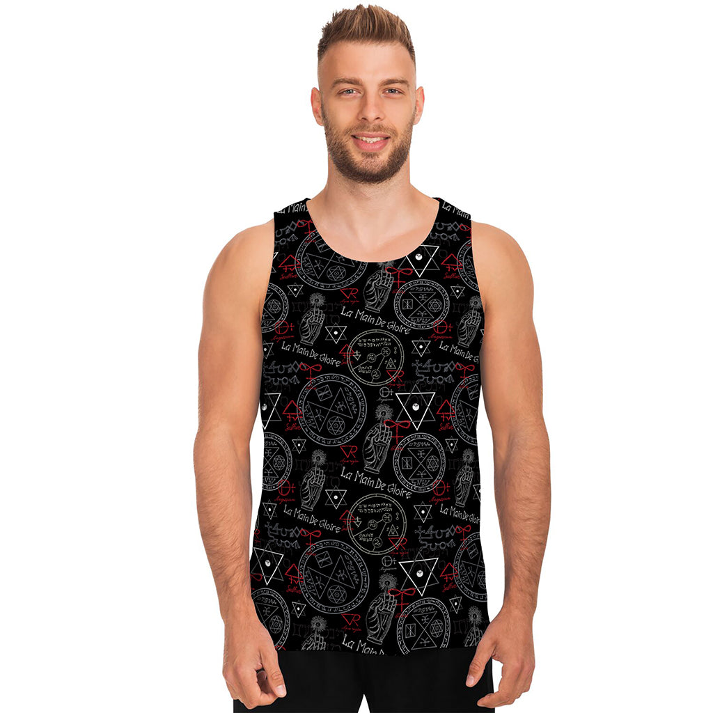 Hand Of Glory Black Magic Witch Print Men's Tank Top