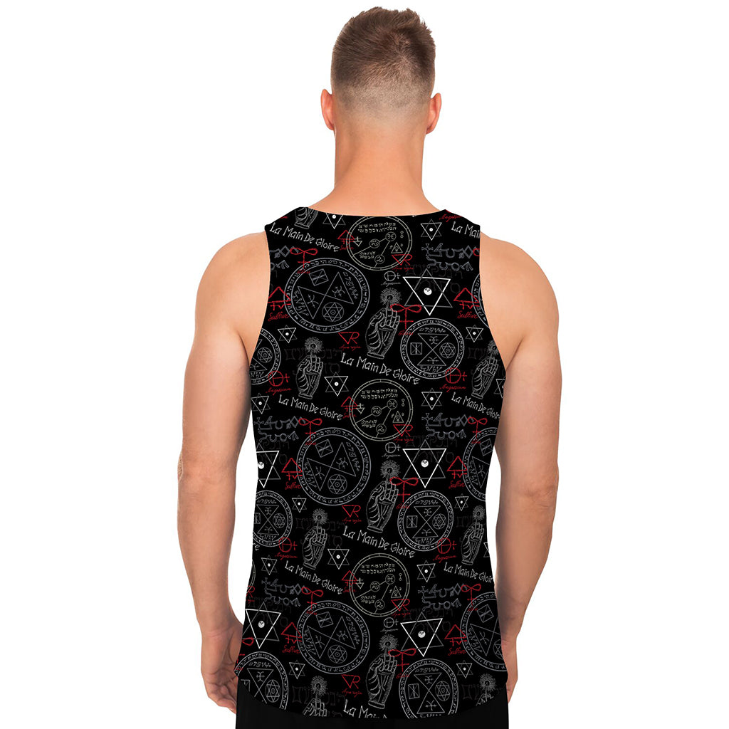 Hand Of Glory Black Magic Witch Print Men's Tank Top