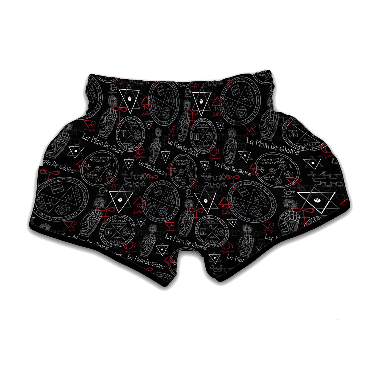 Hand Of Glory Black Magic Witch Print Muay Thai Boxing Shorts