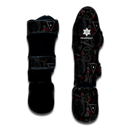 Hand Of Glory Black Magic Witch Print Muay Thai Shin Guard