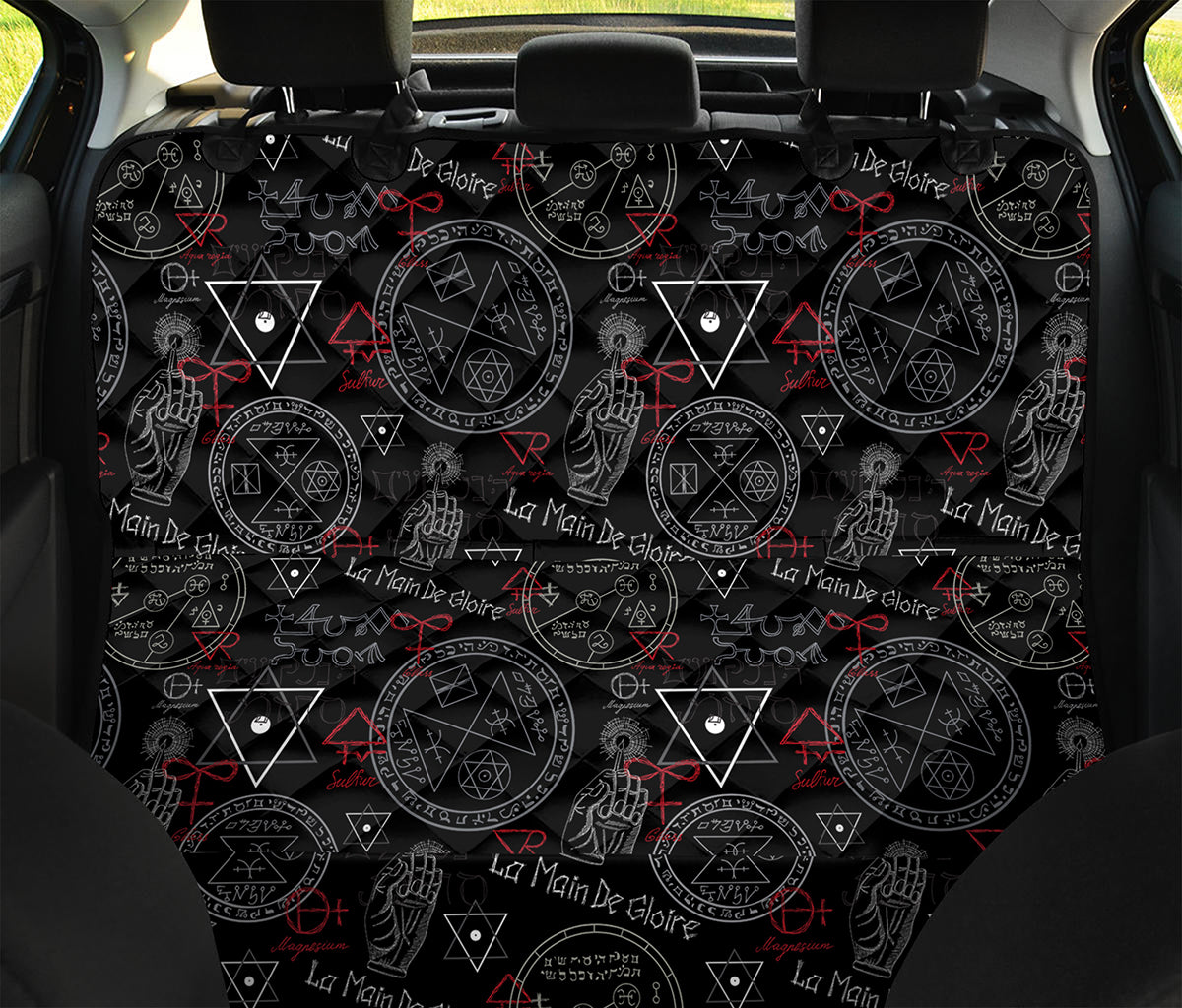 Hand Of Glory Black Magic Witch Print Pet Car Back Seat Cover