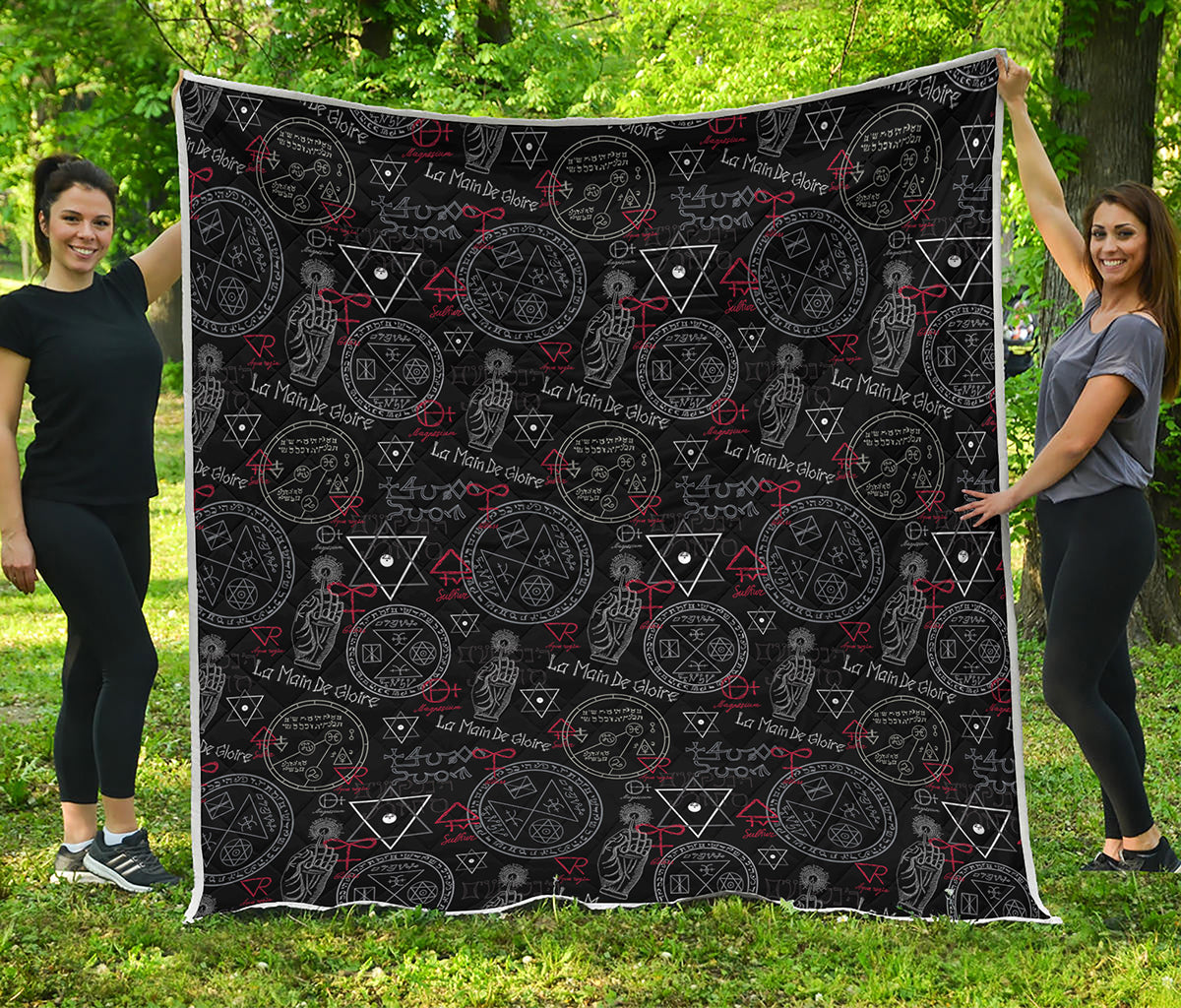 Hand Of Glory Black Magic Witch Print Quilt