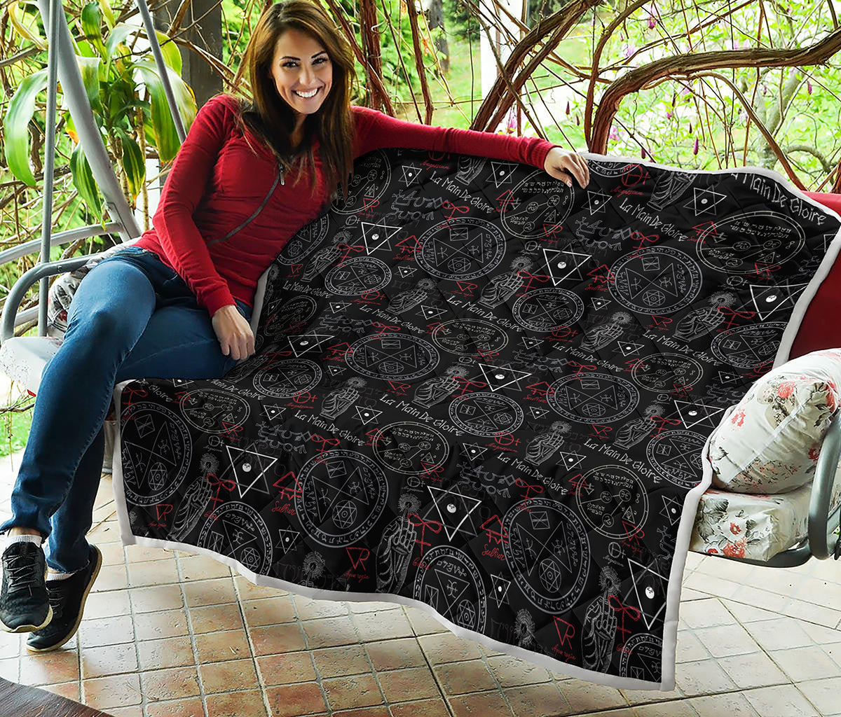 Hand Of Glory Black Magic Witch Print Quilt