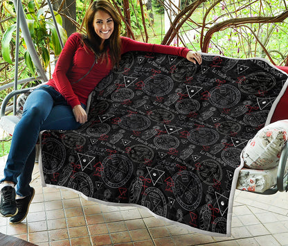 Hand Of Glory Black Magic Witch Print Quilt