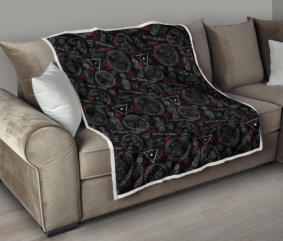 Hand Of Glory Black Magic Witch Print Quilt