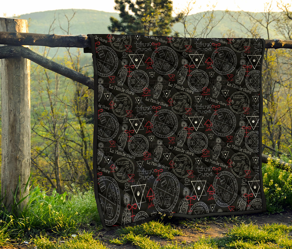 Hand Of Glory Black Magic Witch Print Quilt