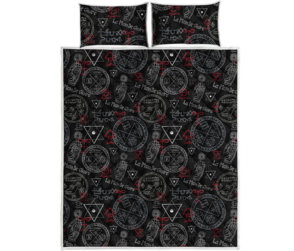 Hand Of Glory Black Magic Witch Print Quilt Bed Set