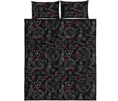 Hand Of Glory Black Magic Witch Print Quilt Bed Set