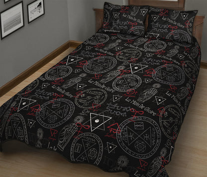 Hand Of Glory Black Magic Witch Print Quilt Bed Set