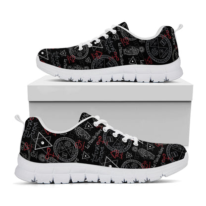 Hand Of Glory Black Magic Witch Print White Sneakers
