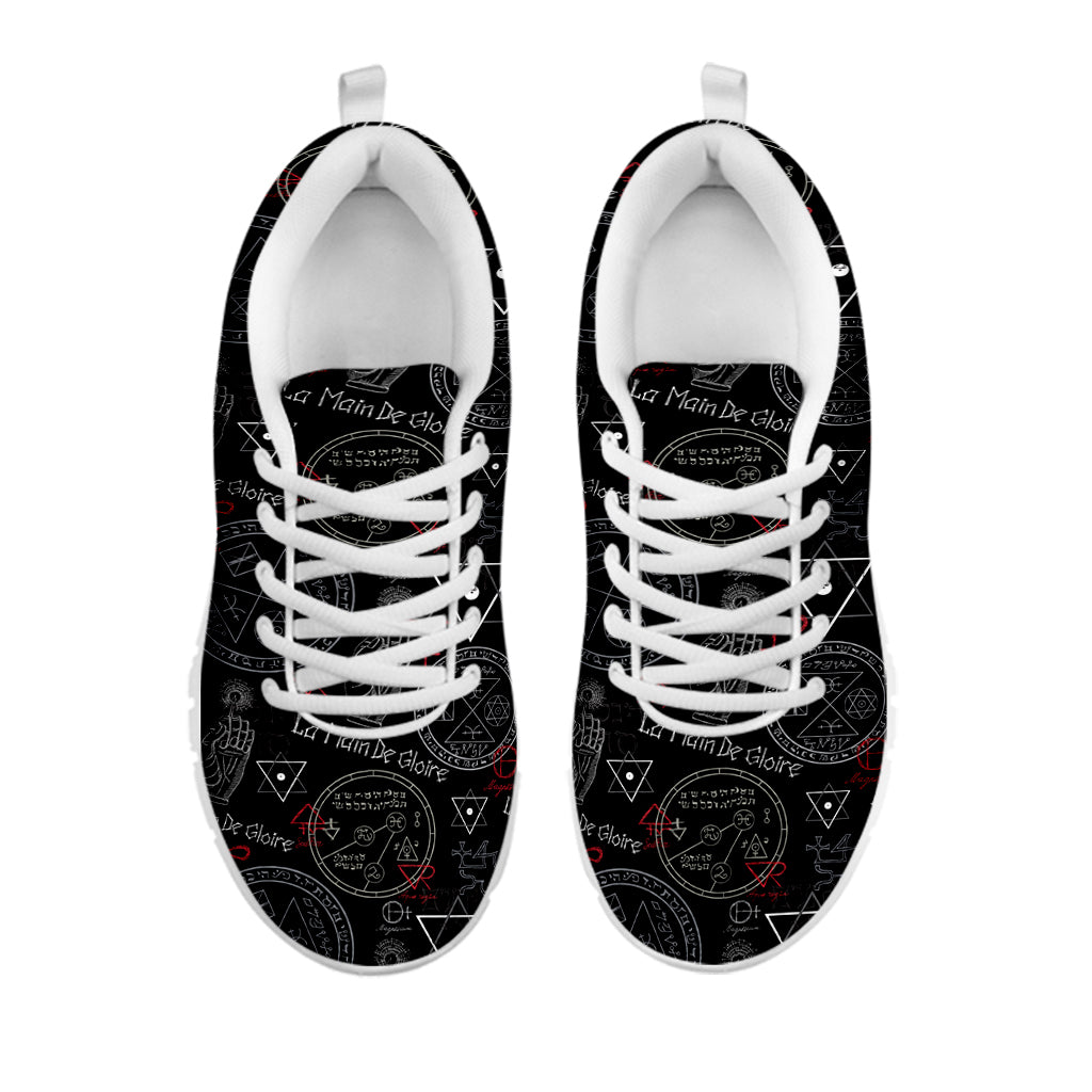 Hand Of Glory Black Magic Witch Print White Sneakers