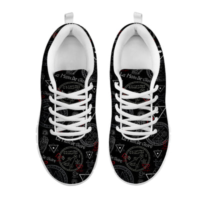 Hand Of Glory Black Magic Witch Print White Sneakers