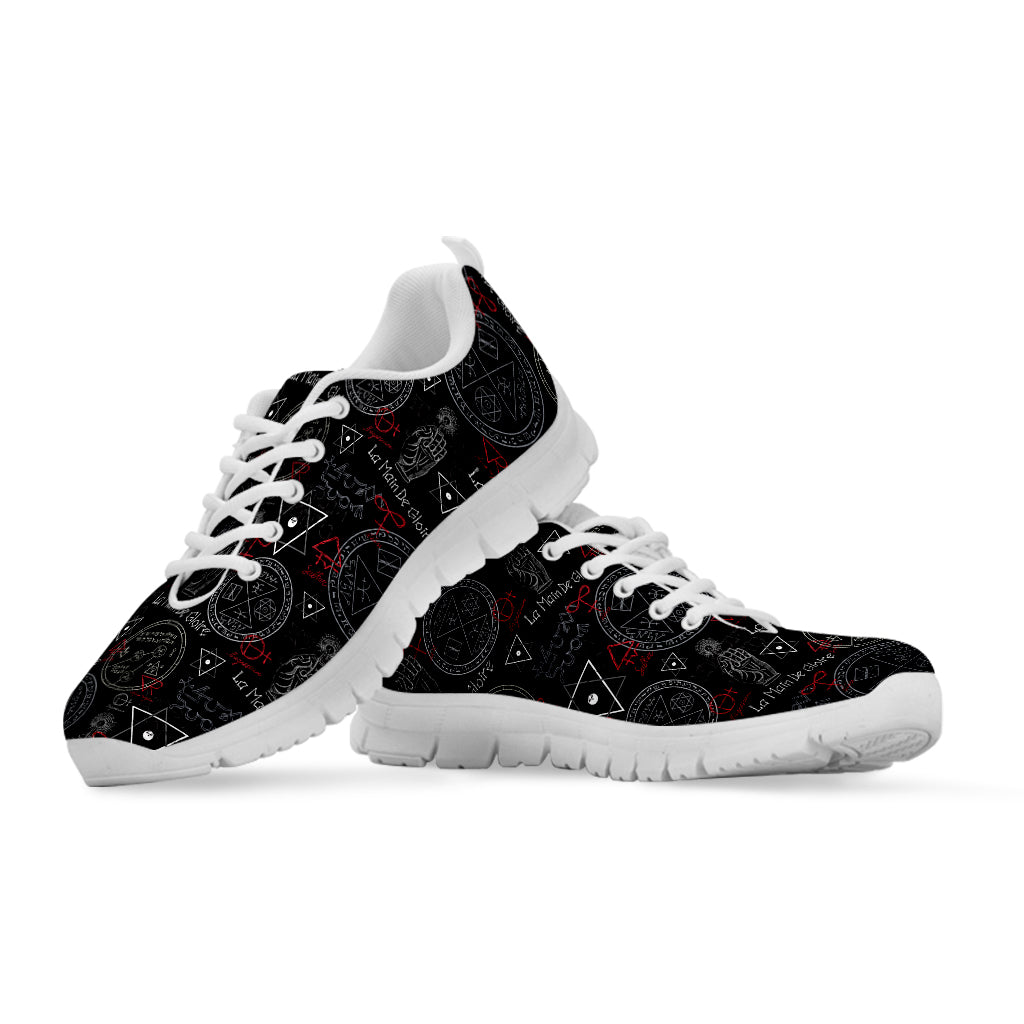 Hand Of Glory Black Magic Witch Print White Sneakers