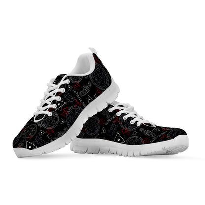 Hand Of Glory Black Magic Witch Print White Sneakers