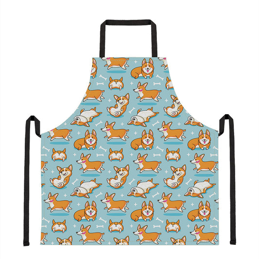 Happy Corgi Pattern Print Apron