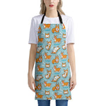 Happy Corgi Pattern Print Apron