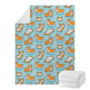 Happy Corgi Pattern Print Blanket