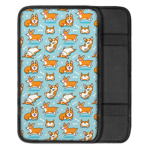 Happy Corgi Pattern Print Car Center Console Cover