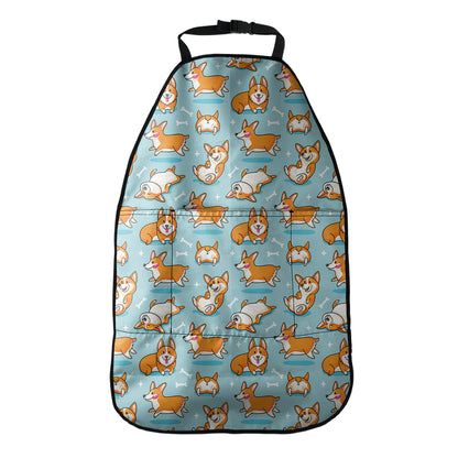 Happy Corgi Pattern Print Car Seat Organizers
