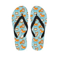 Happy Corgi Pattern Print Flip Flops