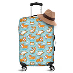 Happy Corgi Pattern Print Luggage Cover