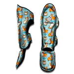 Happy Corgi Pattern Print Muay Thai Shin Guard