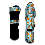Happy Corgi Pattern Print Muay Thai Shin Guard