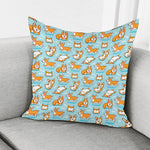 Happy Corgi Pattern Print Pillow Cover