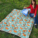 Happy Corgi Pattern Print Quilt