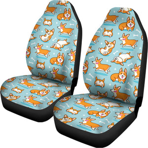 Happy Corgi Pattern Print Universal Fit Car Seat Covers