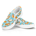 Happy Corgi Pattern Print White Slip On Sneakers