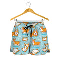Happy Corgi Pattern Print Women's Shorts