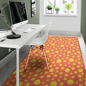 Happy Emoji Pattern Print Area Rug