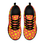 Happy Emoji Pattern Print Black Sneakers