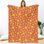 Happy Emoji Pattern Print Blanket