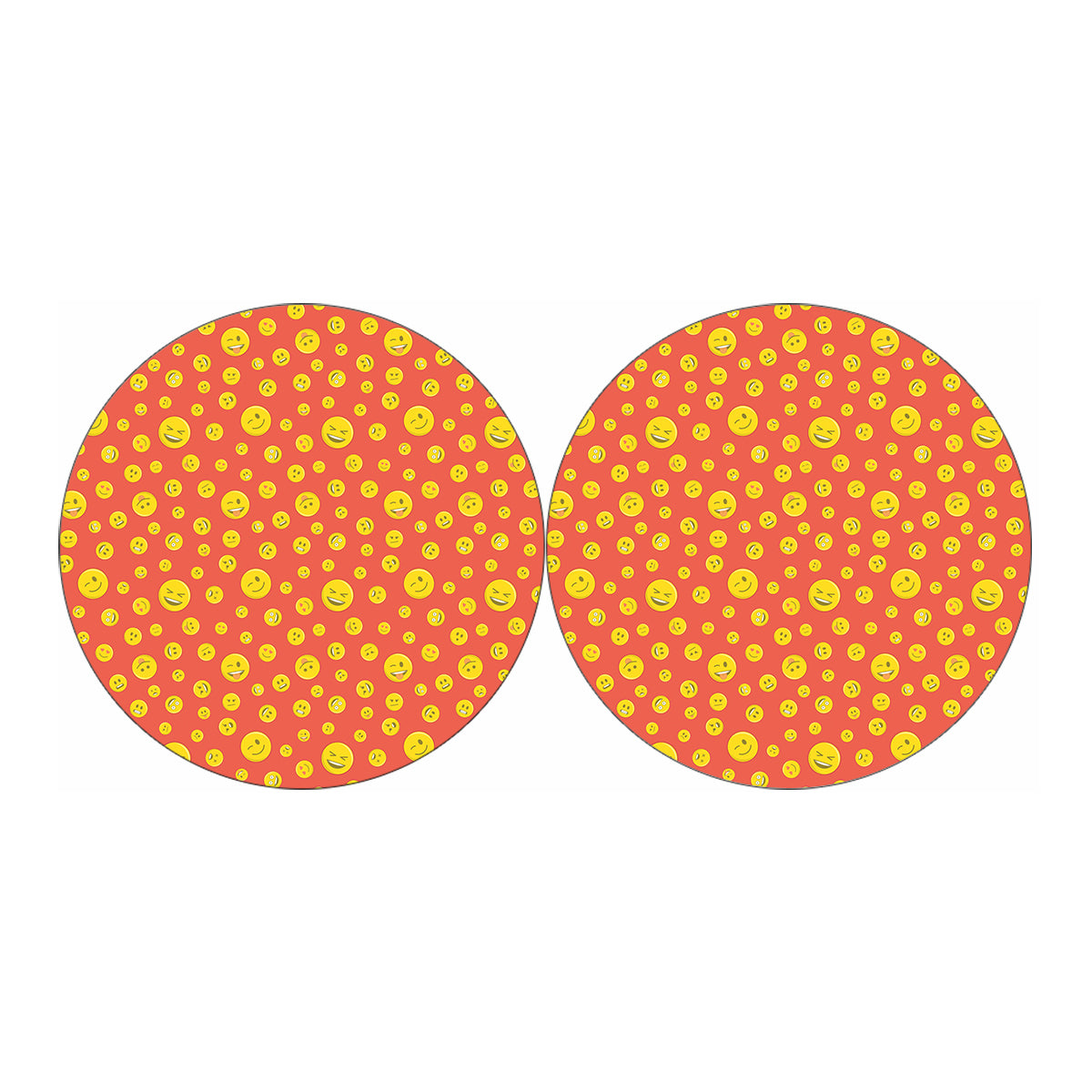 Happy Emoji Pattern Print Car Coasters