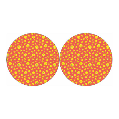 Happy Emoji Pattern Print Car Coasters