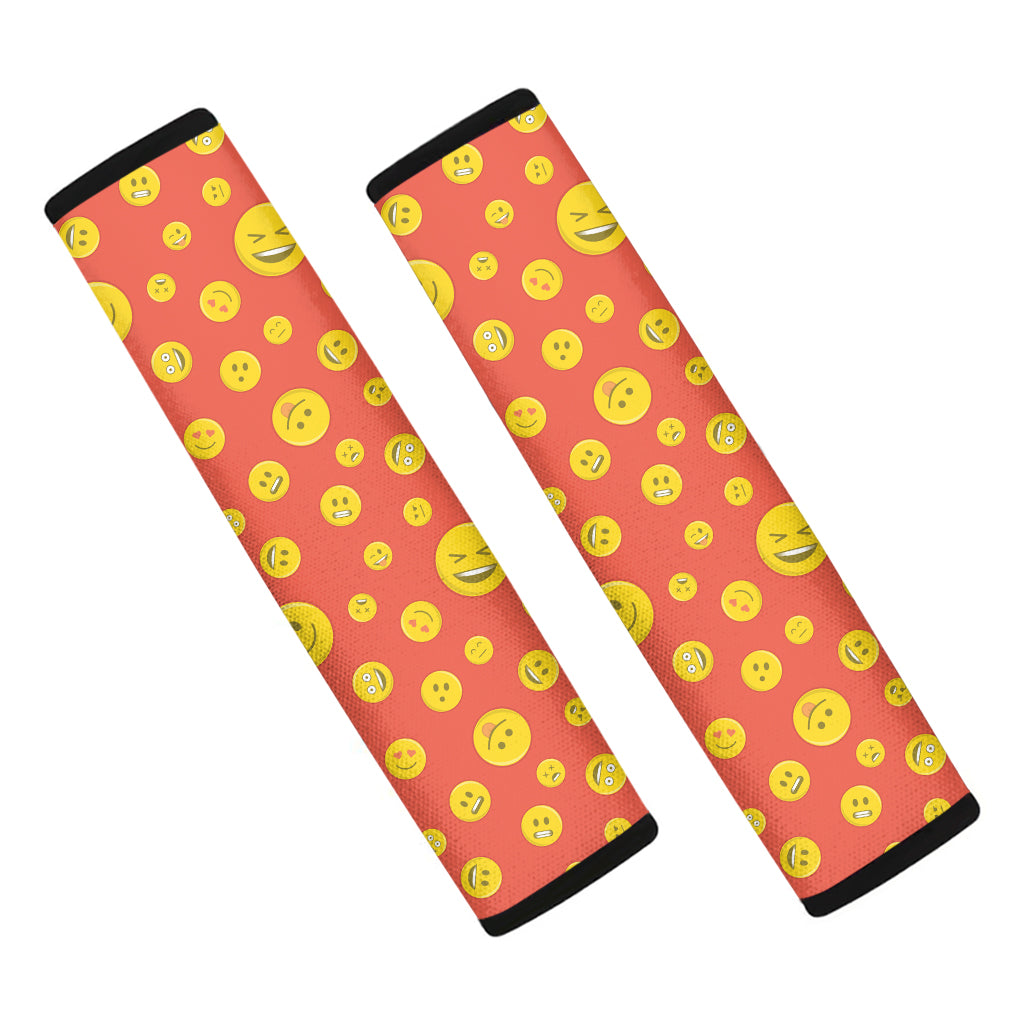 Happy Emoji Pattern Print Car Seat Belt Covers