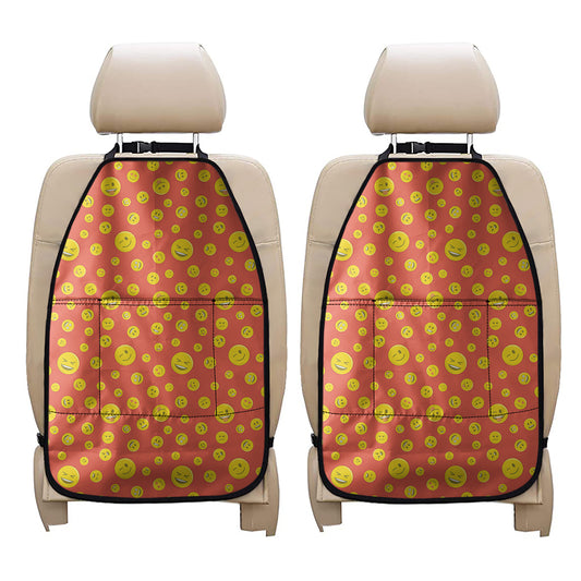 Happy Emoji Pattern Print Car Seat Organizers