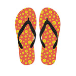 Happy Emoji Pattern Print Flip Flops