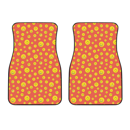 Happy Emoji Pattern Print Front Car Floor Mats