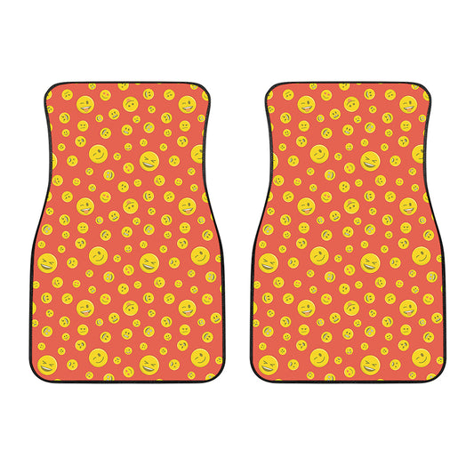 Happy Emoji Pattern Print Front Car Floor Mats