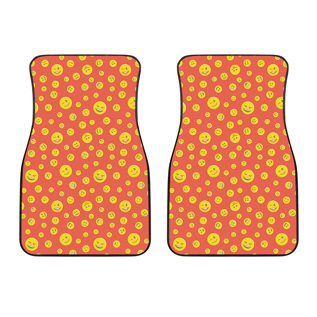 Happy Emoji Pattern Print Front Car Floor Mats