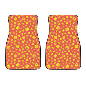 Happy Emoji Pattern Print Front Car Floor Mats