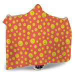 Happy Emoji Pattern Print Hooded Blanket