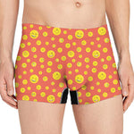 Happy Emoji Pattern Print Men's Boxer Briefs