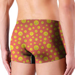 Happy Emoji Pattern Print Men's Boxer Briefs
