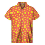 Happy Emoji Pattern Print Men's Short Sleeve Shirt
